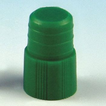 GLOBE SCIENTIFIC Plug Cap Polyethylene Green PK1000, 52JW89