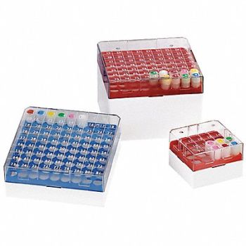 GLOBE SCIENTIFIC Cryogenic Vial Storage Box Yellow PK4, 52JX30