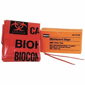 HONEYWELL NORTH Biohazard Bags 10 gal Red, 52LC51
