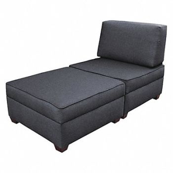 DUOBED Chaise Lounge 60 Wx18 H Blue Upholstery, 52NC17