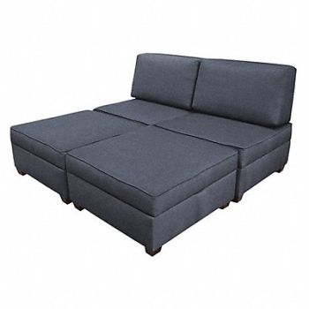 DUOBED King Sleeper 72 W x 72 D Blue Upholstery, 52NC22