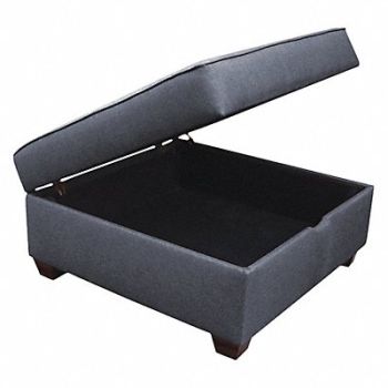 DUOBED Storage Ottoman 36 W Blue Upholstery, 52NC27