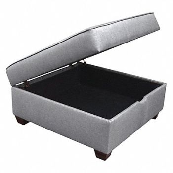 DUOBED Storage Ottoman 36 W Gray Upholstery, 52NC30