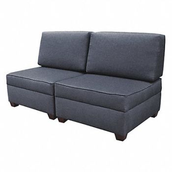 DUOBED Storage Sofa 60 W x 30 D Blue Upholstery, 52NC42