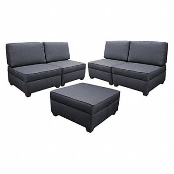 DUOBED Sectional Sofas Set 150 W Bl Upholstery, 52NC52