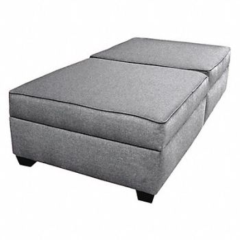 DUOBED Storage Bench 60 Wx18 H Gray Upholstery, 52NC65