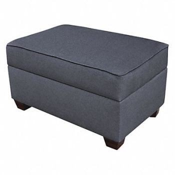 DUOBED Storage Ottoman 24 W Blue Upholstery, 52NC67