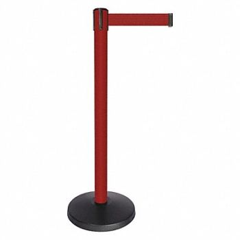 QUEUEWAY Barrier Post w/Belt Red Post Maroon Belt, 52NP57