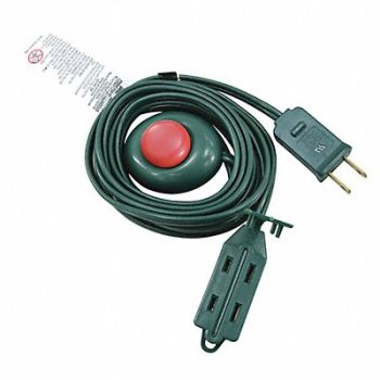 POWER FIRST Ft Switch Ext Crd 12ft 18Ga 5A SPT-2 Grn, 52NY09