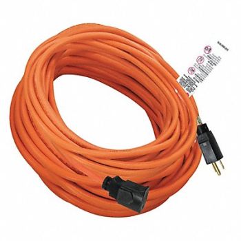 POWER FIRST Lock Ext Cord 100ft 16Ga 10A SJTW Orange, 52NY12