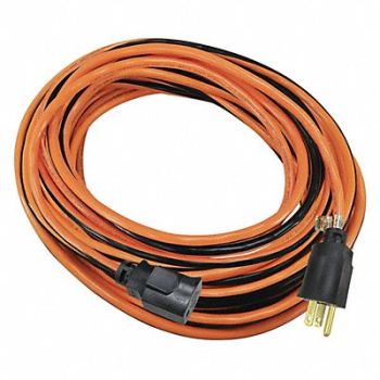 POWER FIRST Lock Ext Cord 50ft 14Ga 15A SJTW Org/Blk, 52NY18
