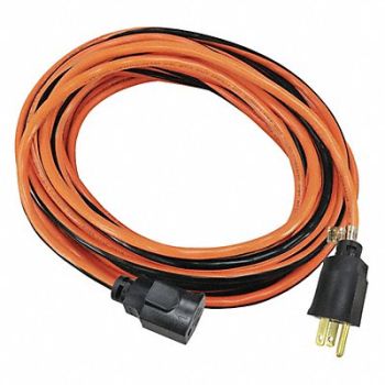 POWER FIRST Lock Ext Cord 25ft 14Ga 15A SJTW Org/Blk, 52NY20