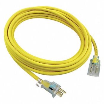 POWER FIRST Ltd Ext Crd 25ft 12Ga 15A SJTW Yel, 52NY26