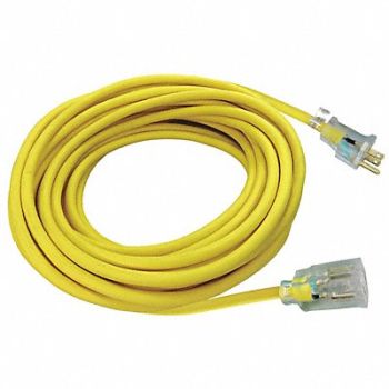 POWER FIRST Ltd Ext Crd 50ft 14Ga 15A SJTW Yel, 52NY27