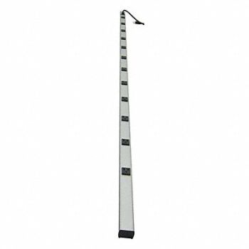 POWER FIRST Outlet Strip 12 Outlet 15A 77 L Gry, 52NY33