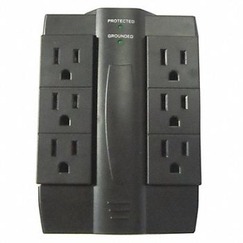 POWER FIRST Plug Adapter Black 5-15R 1875W, 52NY38