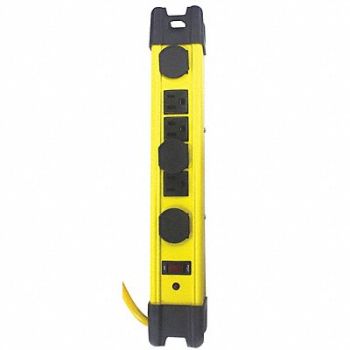 POWER FIRST Surge Protector Outlet Strip Yellow, 52NY60