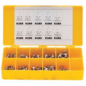 WESTWARD Grease Fitting Kit No Pieces 50 PK50, 52PA22
