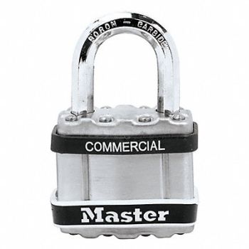 MASTER LOCK Keyed Padlock 13/16 in Rectangle Silver, 52TG72