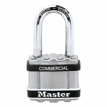 MASTER LOCK Keyed Padlock 13/16 in Rectangle Silver, 52TG73