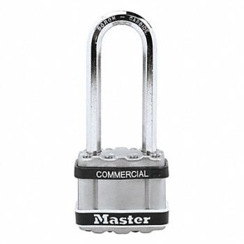 MASTER LOCK Keyed Padlock 13/16 in Rectangle Silver, 52TG74