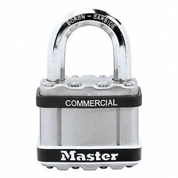 MASTER LOCK Keyed Padlock 15/16 in Rectangle Silver, 52TG78