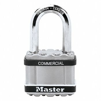 MASTER LOCK Keyed Padlock 15/16 in Rectangle Silver, 52TG79