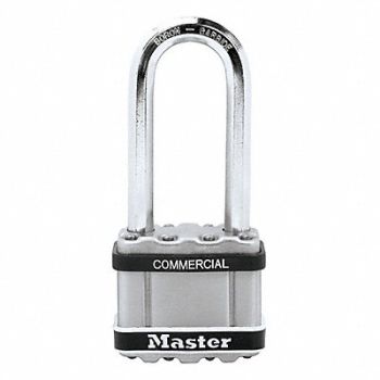 MASTER LOCK Keyed Padlock 15/16 in Rectangle Silver, 52TG80