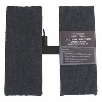 GRAINGER APPROVED Adjustable Dolly Black 12 Platform L, 52TW99