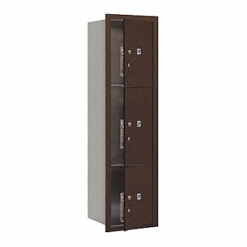 SALSBURY INDUSTRIES Mailbox Brz Front Loading 3 Doors 17 D, 52UA39