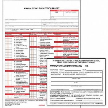 JJ KELLER Annual Vehicle Inspection Report/Label, 52VP01