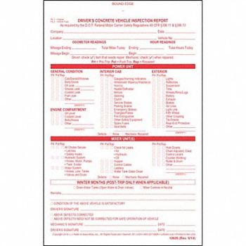 JJ KELLER Concrete Vehicle Inspection Report, 52VP13