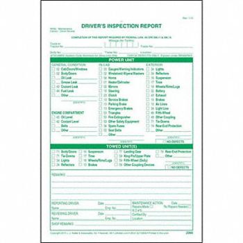 JJ KELLER Detailed Vehicle Inspection Report PK31, 52VP23