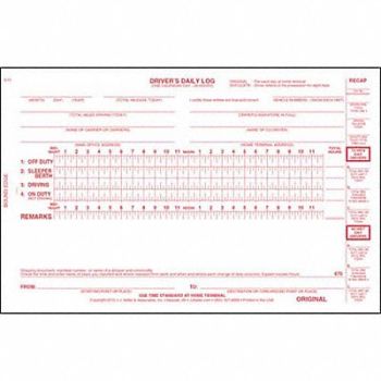 JJ KELLER Bus Drivers Daily Logbook With Carbon, 52VP42