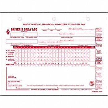 JJ KELLER Drivers Daily Logbook With Carbon PK100, 52VP45