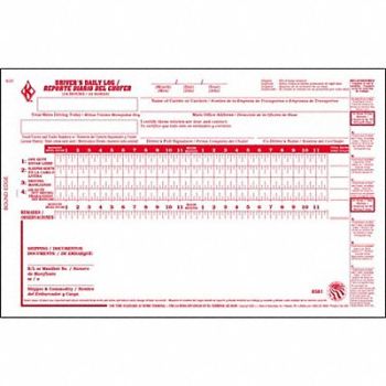 JJ KELLER Bilingual Drivers Logbook With Carbon, 52VP46