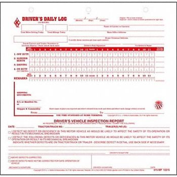 JJ KELLER Midsize Drivers Logbook Carbonless PK31, 52VP54