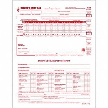 JJ KELLER Driver Logbook 2 In 1 Carbonless PK100, 52VP56