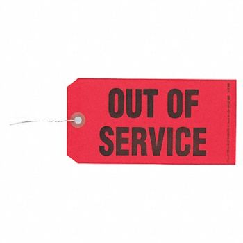 JJ KELLER Out of Service Tag Rectangle 3-1/8 PK50, 53XL27