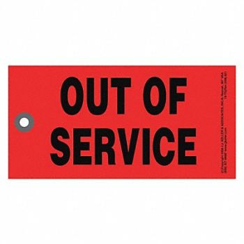 JJ KELLER Out of Service Tag Rectangle 6-1/4 PK50, 53XL28