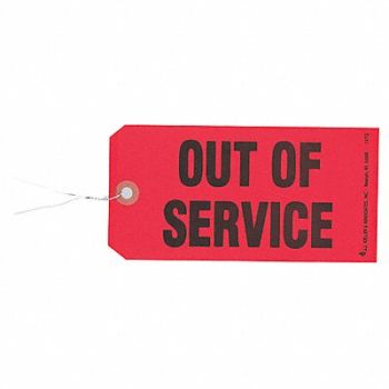 JJ KELLER Out of Service Tag Rectangle 3-1/8 PK50, 53XL29