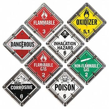 JJ KELLER DOT Container Placard 13-3/4 Label W, 52VP71