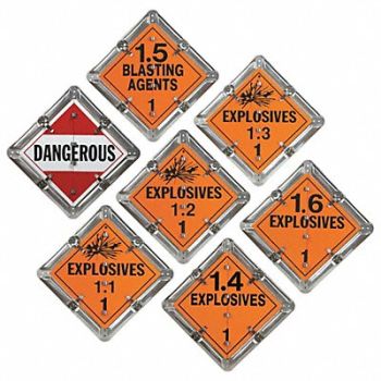JJ KELLER DOT Container Placard 13-3/4 Label W, 52VP72