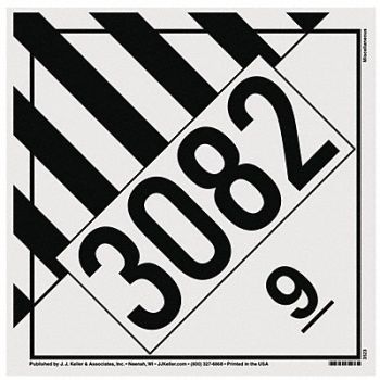 JJ KELLER DOT Container Placard 10-3/4 Label W, 52VP99