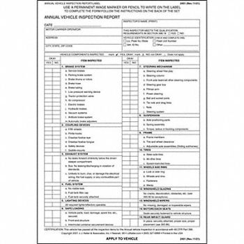 JJ KELLER Vehicle Inspection Report/Label PK10, 52VR17
