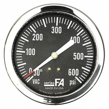 THUEMLING K4571 Pressure Gauge 0 to 600 psi 3-1/2 Dial, 52VR63