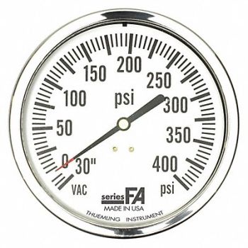 THUEMLING K4573 Pressure Gauge 0 to 600 psi 4-1/2 Dial, 52VR71