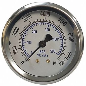 THUEMLING K4578 Pressure Gauge 0 to 10000 psi 2-1/2 Dial, 52VR98