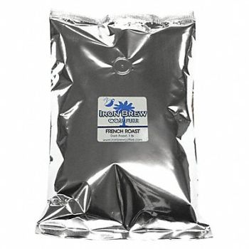 IRON BREW Coffee French Roast Caff Whole Bean, 52WR25