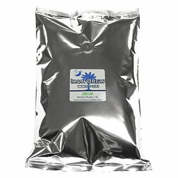 IRON BREW Coffee Arabica DeCaff Whole Bean, 52WR26
